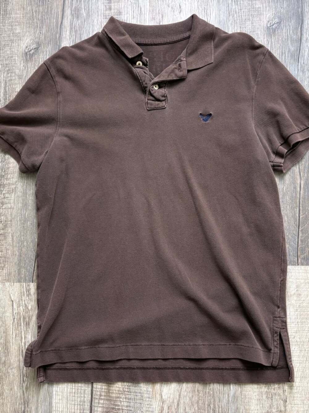 Men’s American Eagle Brown Polo Shirt Size L Large Short Sleeve